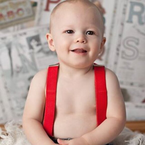 Kids Adjustable Red Suspenders - Picture 1 of 1